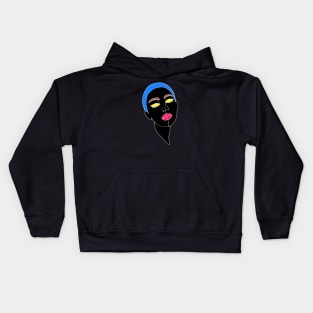 Woman face in minimalist style Kids Hoodie